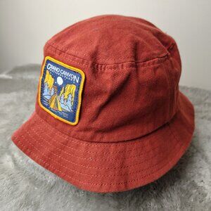 GRAND CANYON NATIONAL PARK Bucket Hat Adult OSFA Orange Campsite Patch Cotton